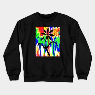 pop art spray abstract flower Crewneck Sweatshirt